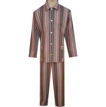 Pánské pyžamo Pánské Pyžamo Flanelové FOLTÝN PF11 černovínový proužek Velikost: 5XL, Materiál: Flanel