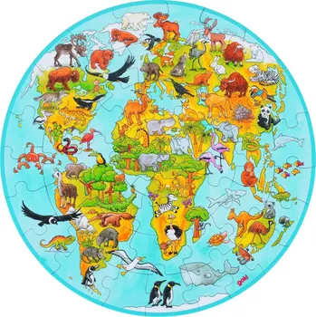 ostatní stavebnice Goki XXL vzdělávací puzzle Mapa světa (49 dílků)