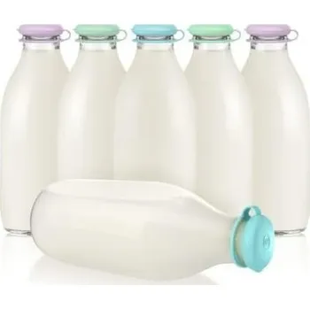 Potravinová fólie MilkTopz - 100% nepropustná, vzduchotěsná, opakovaně použitelná silikonová víčka na lahve od mléka