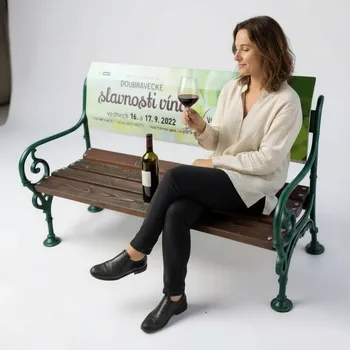 Zahradní lavice PROFIBA Litinová reklamní lavička ReBo