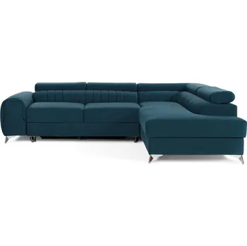 Sedací souprava Rohová sedačka CURRAN 45, pravá, modrá látka +možnost VÝNOSU + vyzvednutí ZDARMA