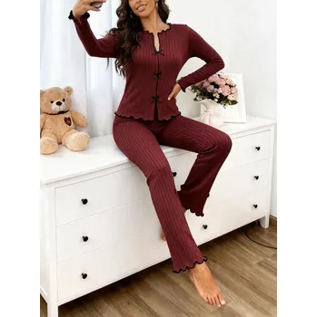 Dámské noční prádlo Dámské pyžamo Barva: Červená, Velikostní tabulka: XL