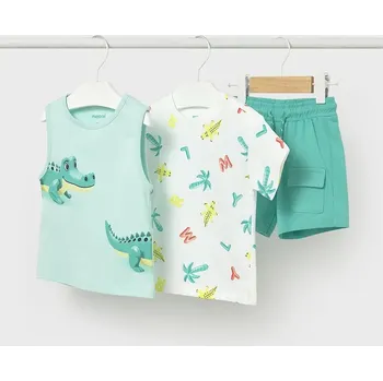 Dětská bavlněná souprava Mayoral 1673.3J.Baby.PPY2 tyrkysová 66X, vel. 104