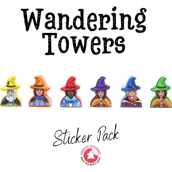 Příslušenství k deskovým hrám MeepleStickers Samolepky pro Toulavé věže