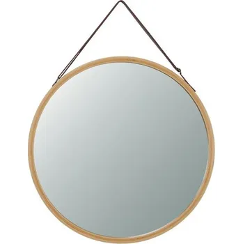 Autronic AZR-B053 NAT Nástěnné zrcadlo kulaté, 45x45cm, přírodní bambus