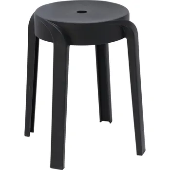 Stolička Home Styling Collection Plastová stolička, Ø 34 x 45 cm, černá