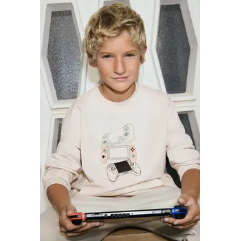 Chlapecká mikina Dětská mikina Mayoral 6412.7F.Junior.PPY2 béžová 08X, vel. 152