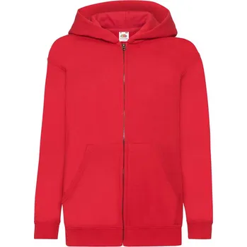 Chlapecká mikina Fruit of the Loom Dětská mikina s kapucí Classic Kids Jacket Velikost: 12-13 let, Barva: červená