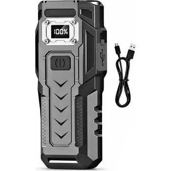 Svítilna Nakida BK-08 LED multifunkční svítilna, 8× LED + COB, USB-C, černá (multifunkční nabíjecí LED svítilna 800lm | 8x LED přední světlo + boční COB (bílá/červená) | LCD displej stavu baterie | Funkce powerbanky | Magnet a klip | Voděodolná outdoorová baterka)