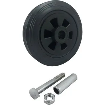 Pojezdové kolečko Pryžové kolo s plastovým diskem a montážní sestavou 160 mm
