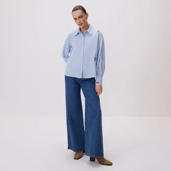 Dámské džíny Reserved - Rovné džíny s&nbsp;rozparky v&nbsp;lemech - modrá - 561GE-55J - 561GE-55J-34