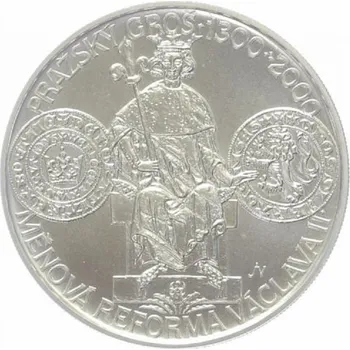 Česká republika. 200 Kč 2000. Měnová reforma Václava II. a zahájení ražby pražských grošů. Běžná kvalita.