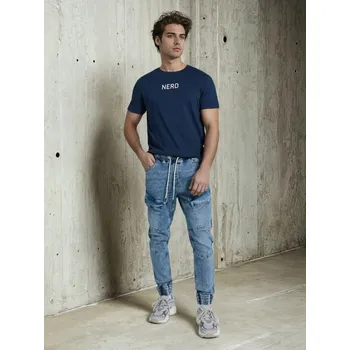 Pánské džíny Sinsay - Kalhoty Jogger slim fit - námořnická modrá - 474FB-59J - 474FB-59J-36