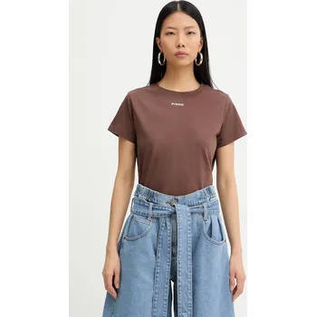 Pánské tričko Bavlněné tričko Pinko 100373.A34F hnědá 89X, vel. S