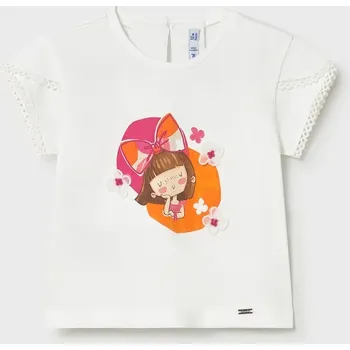 Dívčí tričko Dětské tričko Mayoral 1079.4D.Baby.PPY2 bílá 00X, vel. 104