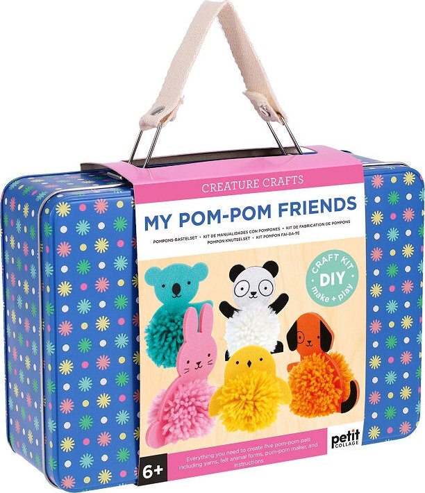 Petit Collage Kreativní kufřík Bambulková zvířátka