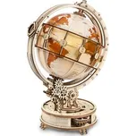 RoboTime 3D dřevěné mechanické puzzle Svítící glóbus