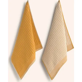 Utěrka Bavlněná kuchyňská utěrka Calma House Lisboa 50 x 50 cm 2-pack LISBOA.50.MOS žlutá 18X