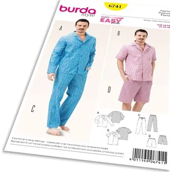 Volný čas Střih Burda 6741 - Pánské pyžamo