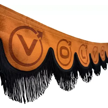 Ochranný autopotah Bordura do kamionu Volvo- hnědá, černé střapce