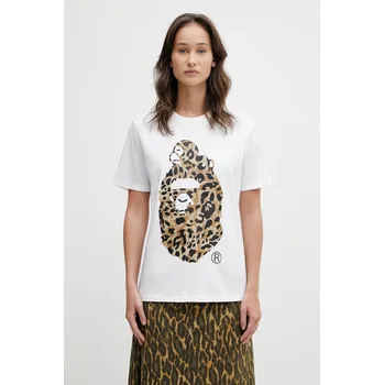 Bavlněné tričko A Bathing Ape Wild Leopard, M, bílá, 00X