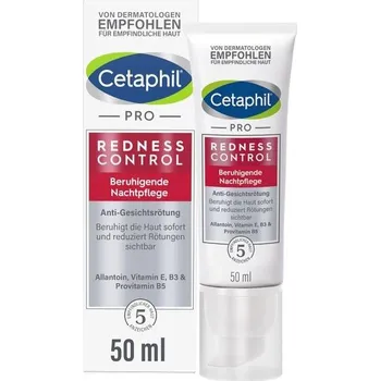 Péče o oční okolí CETAPHIL PRO RednessControl Zklidňující noční krém, 50 ml, Pro pleť náchylnou k zarudnutí, Okamžitě