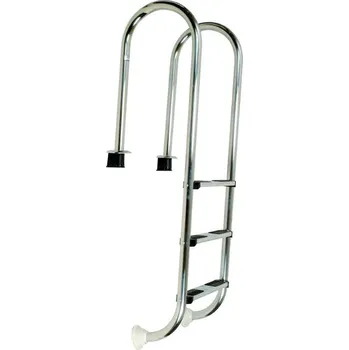 Bazénové schůdky VÁGNER POOL Žebřík nerez Muro (Slim) s pouzdrem 3 stupňový, AISI 316 vp-7353