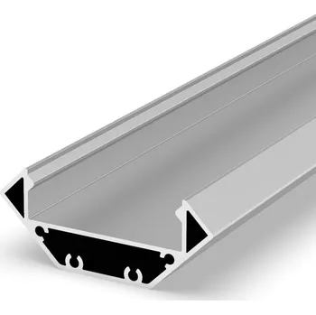 LED lišta LED ALU profil P3-3 rohový hliníkový pro LED pásek do 24W/1m - barva stříbrná bez krytu 1m
