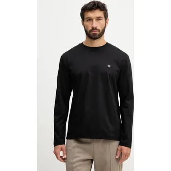 Bavlněné tričko s dlouhým rukávem BOSS C-Townley 01 50555107 černá 99X, vel. XL