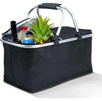 Nákupní košík Termo skládací nákupní košík – 49 x 28 x 25 cm – 21 l – černý