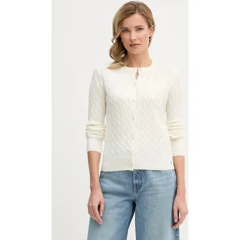 Dámský svetr Kardigan s příměsí vlny Calvin Klein Jeans LV044E307G béžová 01X, vel. XXS