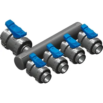 VÁGNER POOL Sběrací potrubí napojení 50mm lepením,2x přímé napojení ventilu 50mm vp-05MFUV