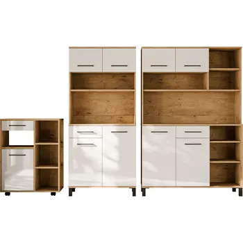 Kuchyňská linka Kuchyňská linka VIGO dub lancelot/ bílý lesk, sestava L 2, 270 cm