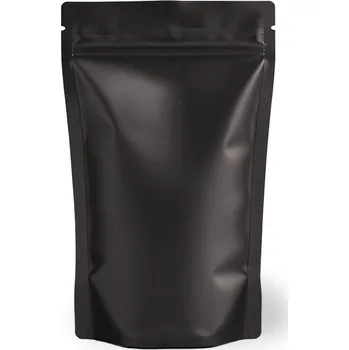 Sáčky Doypack, 500g, KRAFT/HB-PET/PE, ČERNÉ S VENTILEM, 100 ks / bal