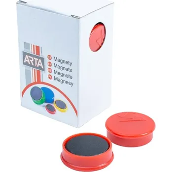 Dekorativní magnet Sada magnetů 25 mm, 10 ks, červená