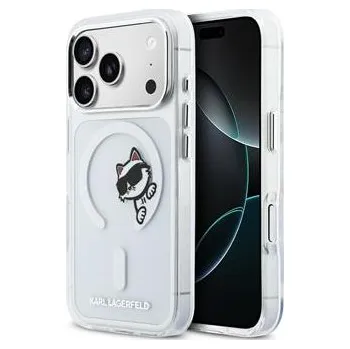 Karl Lagerfeld IML Choupette Peekaboo MagSafe Zadní Kryt pro iPhone 17 Pro Transparent