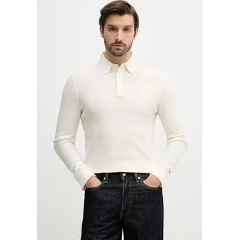 Pánské tričko Bavlněné tričko s dlouhým rukávem Tommy Hilfiger MW0MW41930 béžová 01X, vel. S