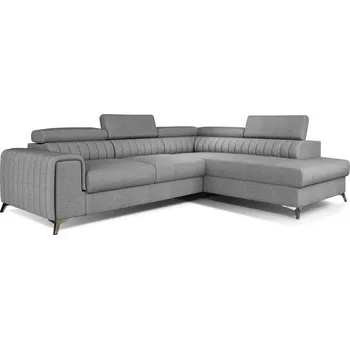 Nábytek Rohová sedačka CURRAN 44, pravá, světle šedá látka +možnost VÝNOSU + vyzvednutí ZDARMA