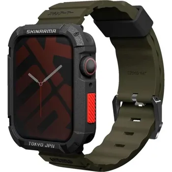 Příslušenství k chytrým hodinkám SKINARMA Shokku řemínek Apple Watch 45/44/42 mm olivově zelený
