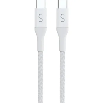 Datový kabel iWant opletený kabel USB-C na USB-C 0,3 m bílý
