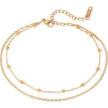 Náramek ELENYS Linea – pozlacený náramek na nohu 18K žluté zlato Délka náramku: 22+5 cm / max. 27 cm