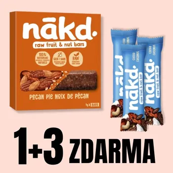 Čokoláda NAKD Pecan Pie 4x35 g + 3x tyčinka 35 g ZDARMA