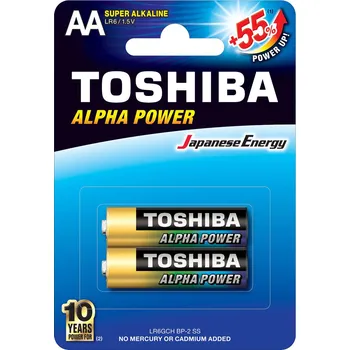 Článková baterie Baterie Alkaliczne TOSHIBA ALPHA POWER LR6 AA 1,5V balení 2ks