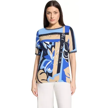 Dámské oblečení BETTY BARCLAY dámské triko modro béžové květinový vzor