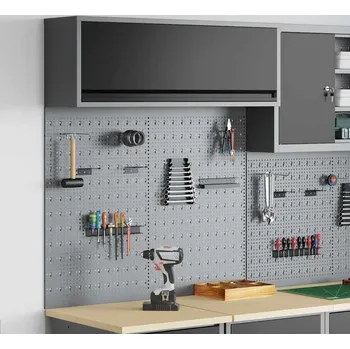 Skříňka na nářadí vidaXL Sada pracovních skříní 3 pcs Černá Práškově lakovaná ocel [3321410]