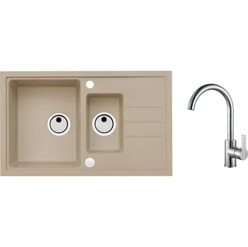 Granitový dřez Alveus SET Intermezzo 70/55 + BATERIE TONIA Chrom + 5 % sleva v košíku s kódem SLEVA5