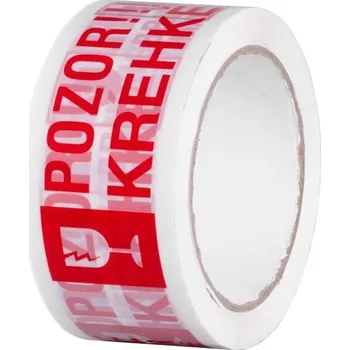 Výstražná páska Strend Pro 2173089 Páska Strend Pro, 50 mm, L-66 m, lepící, výstražná, "POZOR KŘEHKÉ/FRAGILE"