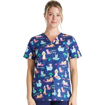 Dámská halenka Dámská halenka s potiskem pejsků a kočiček Cherokee CK651 SPWD Velikost: M