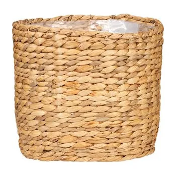 Květináč Košík z vodního hyacintu 505 přírodní 28 - s fóliovou vložkou