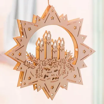 Vánoční dekorace Svítící dřevěná hvězda